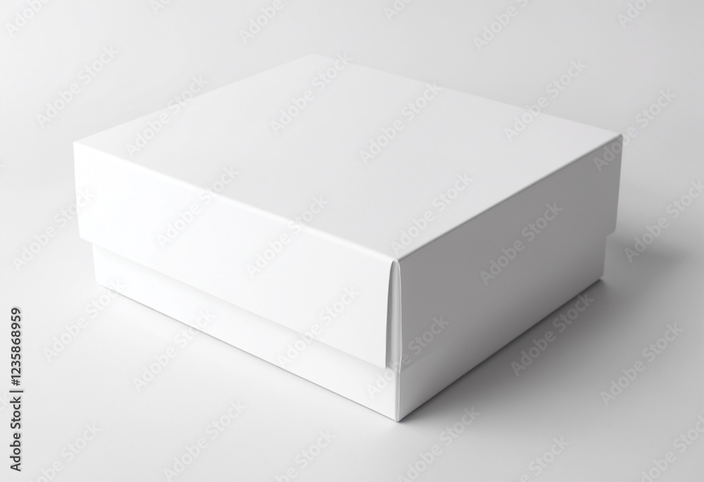 Blank white package box illustration mockup template isolated on white Blank white package box illustration mockup template isolated on white