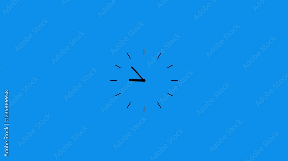 24 hours clock 4k stock video animation.