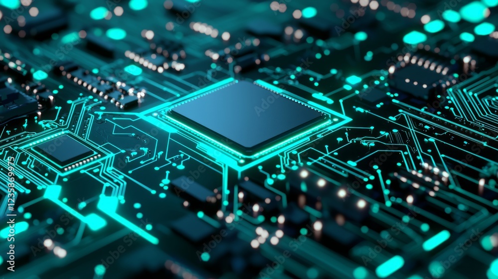 Fototapeta premium Geometric Fractal Expansions in Technological Circuitry Design