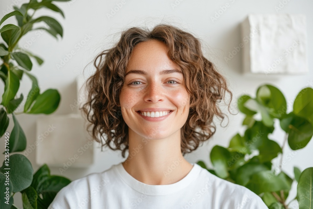 vibrant portrait of person surrounded by sustainable materials and greenery exuding zero waste lifestyle with friendly vibrant portrait of person surrounded by sustainable materials and greenery exuding zero waste lifestyle with friendly