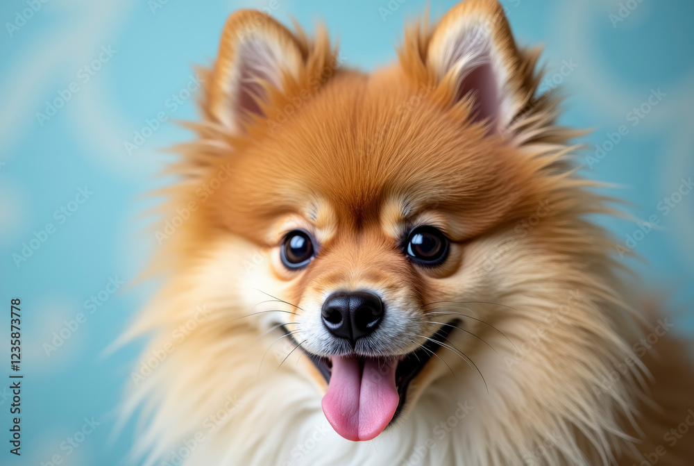 Portrait of a funny little home spitz. Portrait of a funny little home spitz.