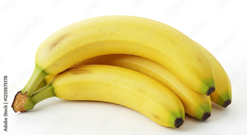 Bunch of Ripe Yellow Bananas Isolated on White Background Healthy Tropical Fruit Bunch of Ripe Yellow Bananas Isolated on White Background Healthy Tropical Fruit