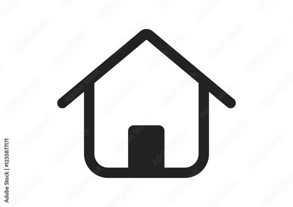 Home flat icon, vector house symbol for web and ui design Home flat icon, vector house symbol for web and ui design