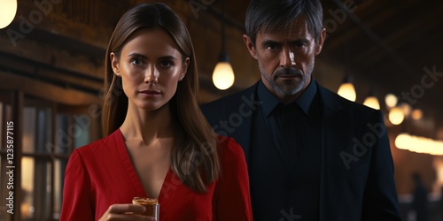 man and woman in the restaurant