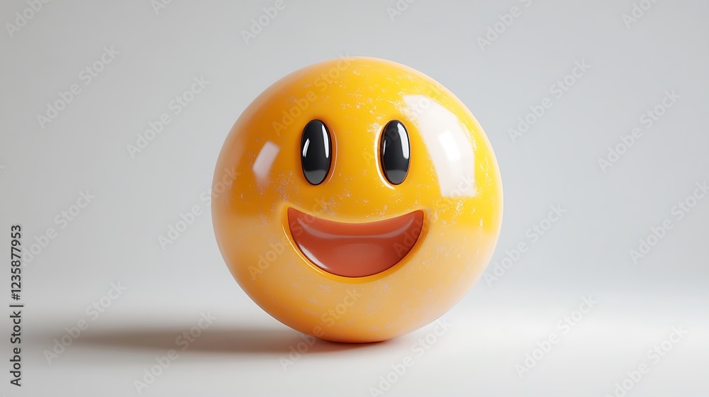 Fototapeta premium 3D Smiling Emoji on Light Background