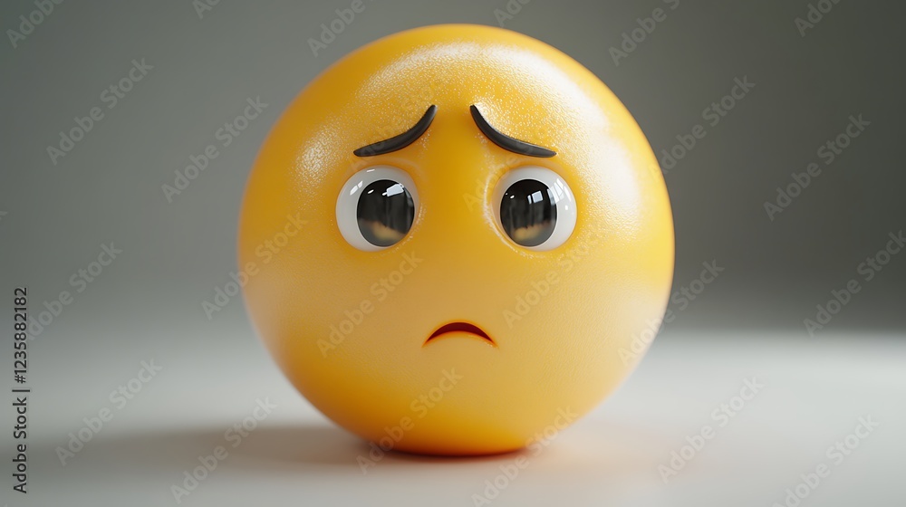 Fototapeta premium 3D Sad Emoji Isolated on White Background
