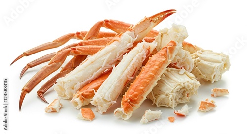 Delicious Fresh Cooked Crab Legs Seafood Delicacy White Background