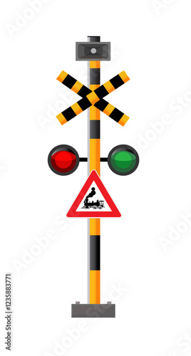 level crossing post with light for a train crossing