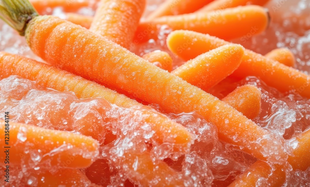 Fresh and vibrant frozen carrots Fresh and vibrant frozen carrots