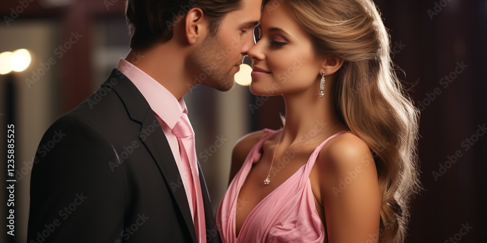 Naklejka premium young couple kissing