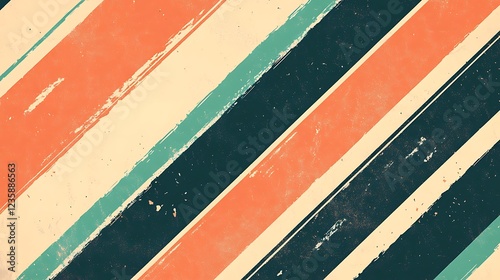 Retro diagonal striped background with paint strokes. Possible use graphic design element photo