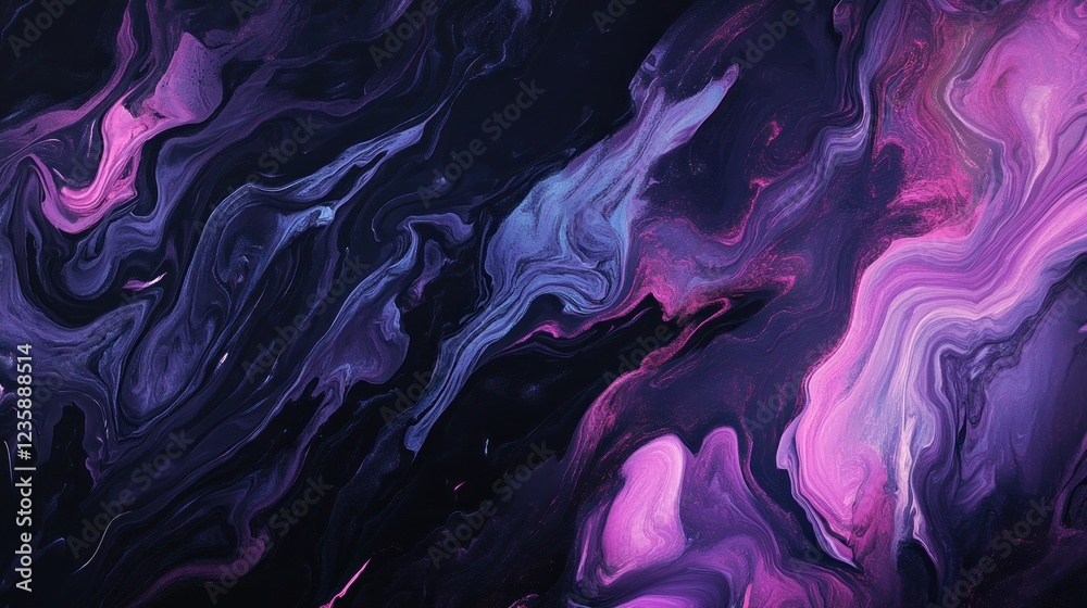 Fototapeta premium Abstract Purple and Black Swirling Paint Texture