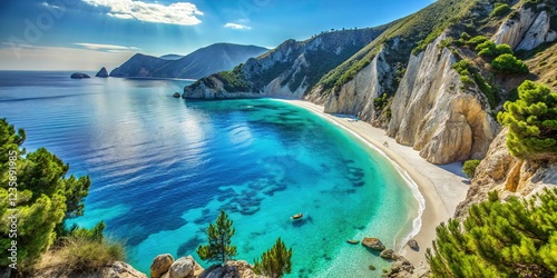 The Pristine Beauty of Platia Ammos Beach, Kefalonia photo