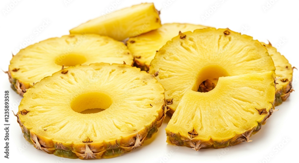 Juicy Pineapple Slices Fresh Tropical Fruit Close up Vitamin C Summer Healthy Eating Juicy Pineapple Slices Fresh Tropical Fruit Close up Vitamin C Summer Healthy Eating