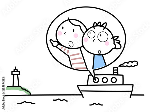 船で旅行する男女