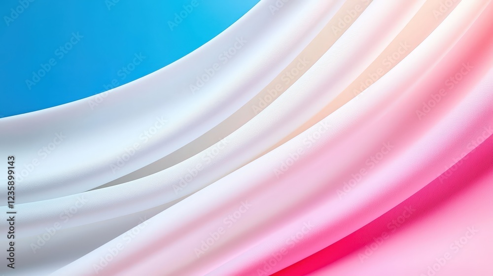 Obraz premium Elegant Flowing Fabric in Blue and Pink Shades with Soft Textures for Background and Design Purposes