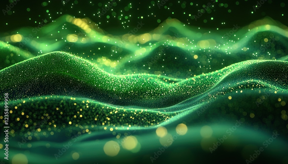 Abstract green particle wave background animation for digital art projects Abstract green particle wave background animation for digital art projects