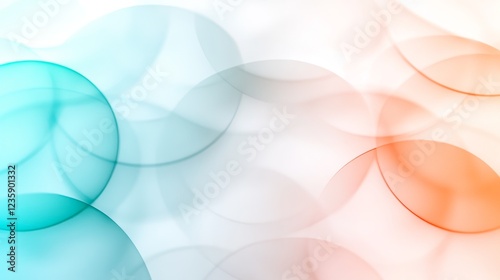 Abstract teal and orange circles bokeh background; ideal for website design or presentation