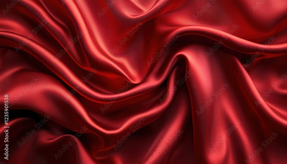 Obraz premium Red silk fabric draped background for luxury or elegance