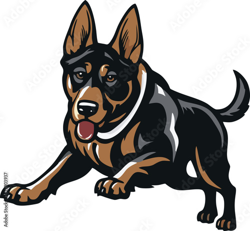 Belgian Malinois dog mascot logo design concept vector illustration white background