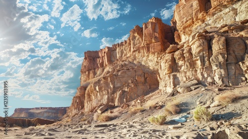 Wallpaper Mural Majestic Desert Cliff Under a Bright Sky Torontodigital.ca