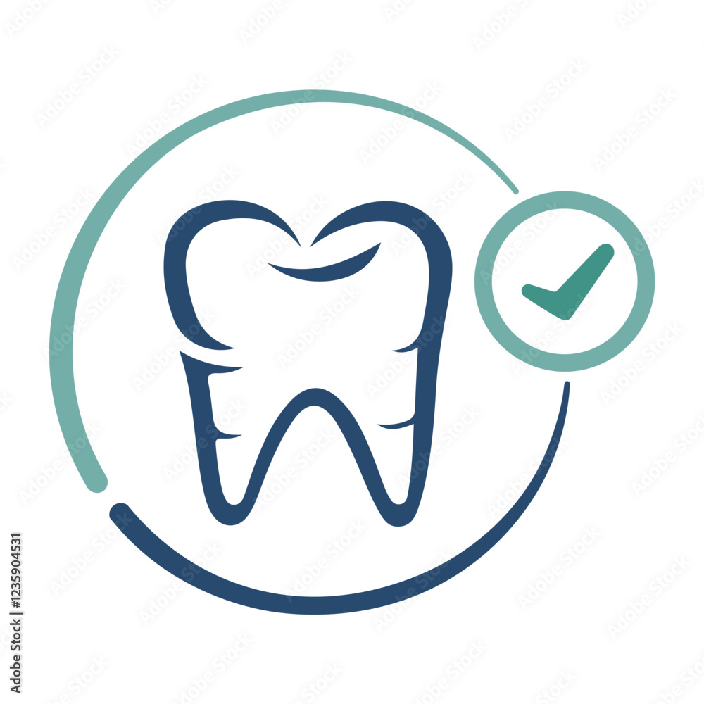 Clean and Healthy Tooth Icon with Check Mark for Dental Care and Hygiene Concepts Clean and Healthy Tooth Icon with Check Mark for Dental Care and Hygiene Concepts