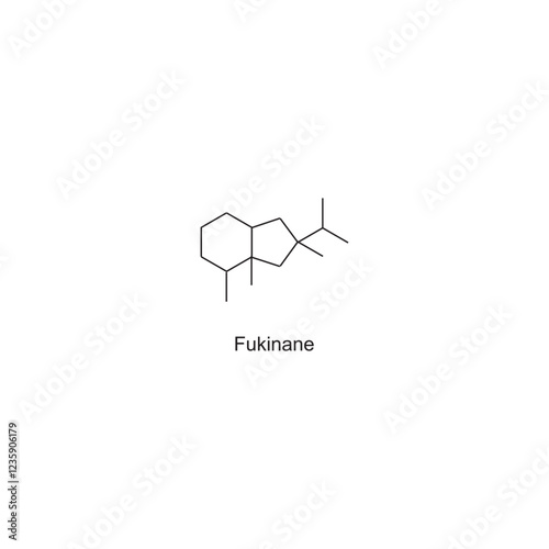 Fukinane skeletal structure.Sesquiterpene compound schematic illustration. Simple diagram, chemical structure.