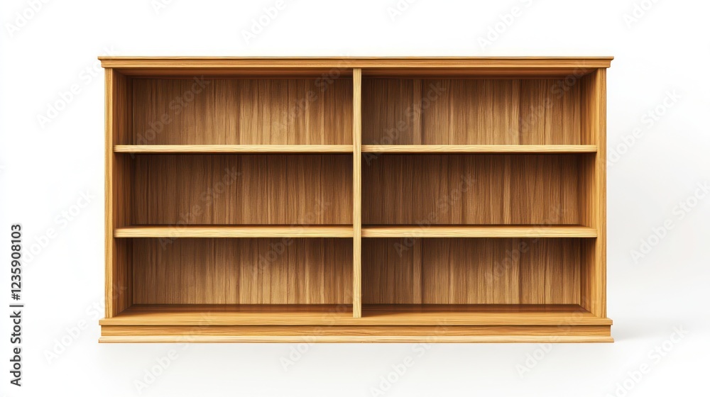 Empty Wooden Bookcase Ready for Books Empty Wooden Bookcase Ready for Books