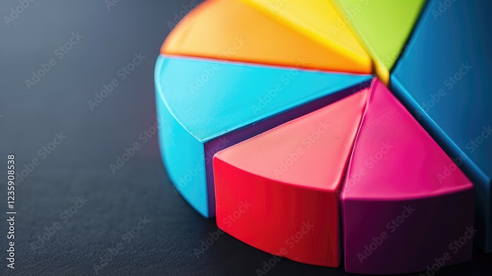 Obraz premium Vibrant Colorful Segmented Chart on Dark Background