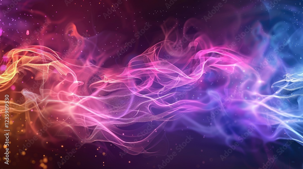 Fototapeta premium Colorful Abstract Light and Smoke Effects on Dark Background