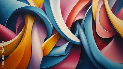 Abstract Colorful Twisted Shapes photo