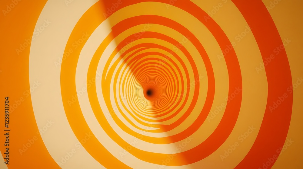 Abstract tunnel of concentric circles, optical illusion, background Abstract tunnel of concentric circles, optical illusion, background