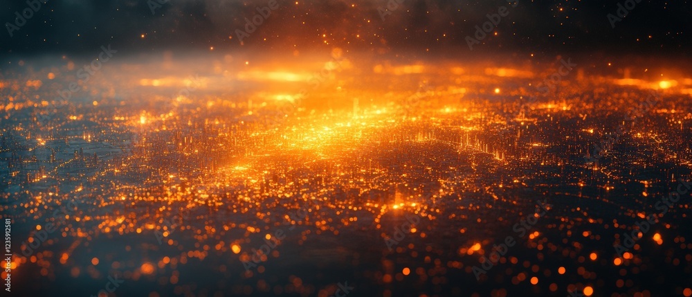 Igniting connectivity aerial view of urban lights at night digital futuristic environment Igniting connectivity aerial view of urban lights at night digital futuristic environment