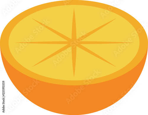 Freshly cut orange fruit revealing its juicy pulp and segments