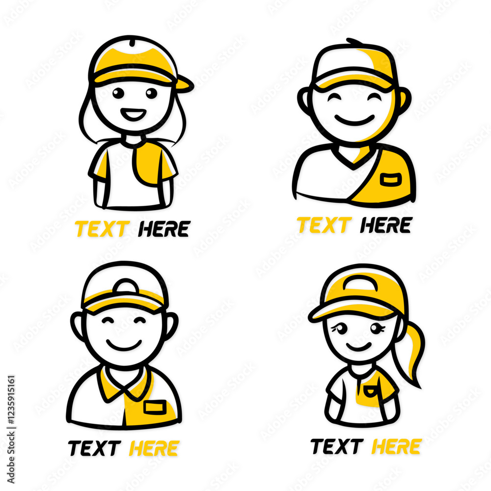 Collection Of Delivery Man Logo Icon Vector Design Collection Of Delivery Man Logo Icon Vector Design