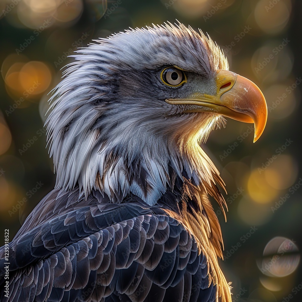 Fototapeta premium Super Sharp Close-Up of an Eagle with Realistic Texture and Fine Detail