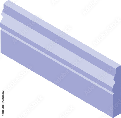 Isometric view of a light purple skirting board adding a touch of elegance to any room Free Download Isometric view of a light purple skirting board adding a touch of elegance to any room - GFXLoad