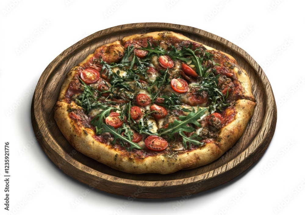 Delicious Pesto Pizza with Cherry Tomatoes and Arugula Delicious Pesto Pizza with Cherry Tomatoes and Arugula