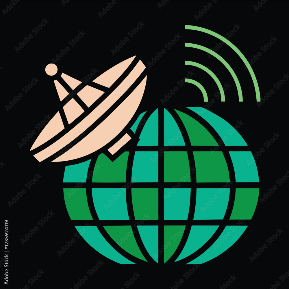 Satellite Communication Icon Vector Illustration Design for Digital Network and Technology