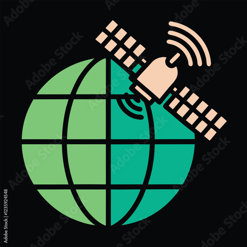 Satellite Communication Icon Vector Illustration Design for Digital Network and Technology