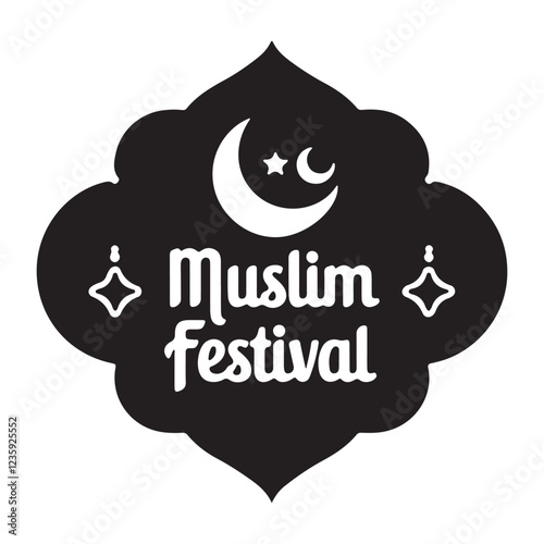 Islamic festival design with ornamental patterns and golden accents