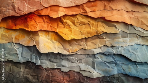 Wallpaper Mural Vibrant Textured Layers of Handmade Paper in Warm Tones Torontodigital.ca
