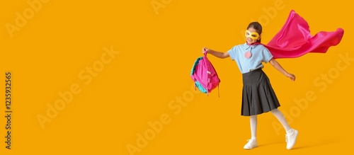 Little schoolgirl in superh...