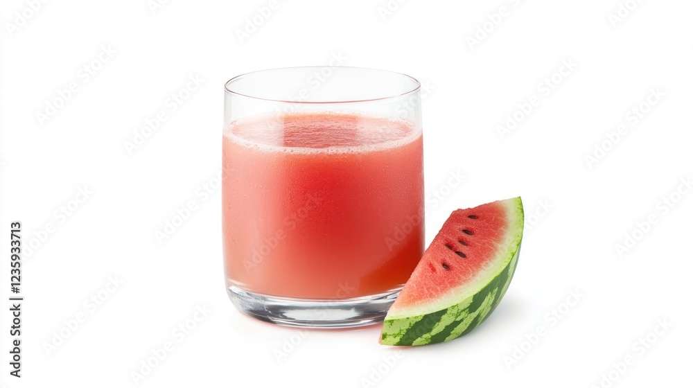 Refreshing Watermelon Juice in Glass with Slice Refreshing Watermelon Juice in Glass with Slice