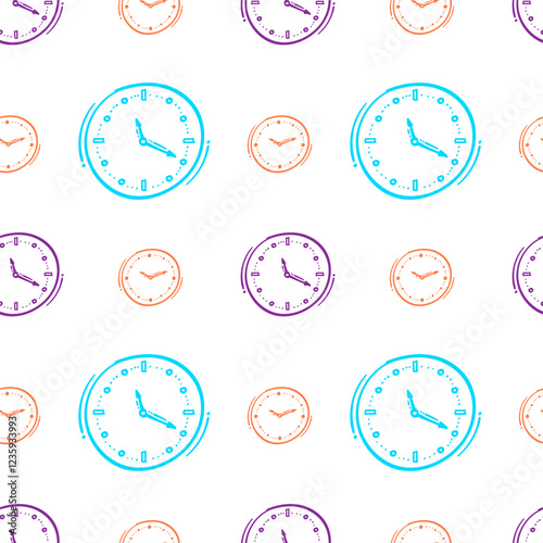 clock icon pattern. clock icon seamless pattern. doodle clock icon seamless pattern. doodle clock icon background