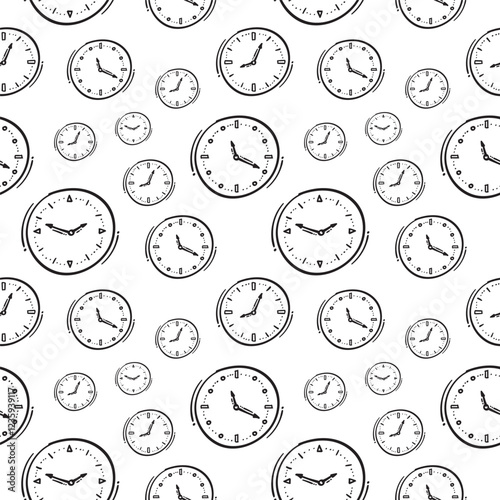 clock icon pattern. clock icon seamless pattern. doodle clock icon seamless pattern. doodle clock icon background