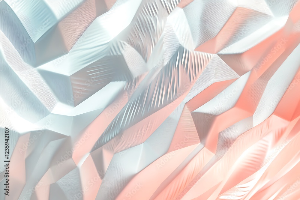 Naklejka premium Photo design features a minimalist, geometric background with a soft pastel, dusty gray, blue, silver, and white abstract pattern, with a noise grain and color gradient.
