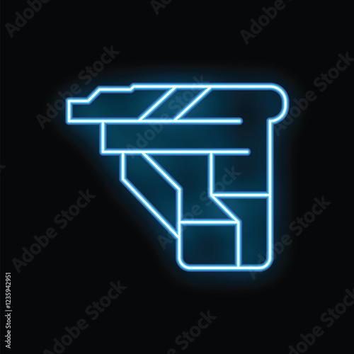 Glowing neon line electronic cigarette icon isolated on black background vaporizer icon. Nicotine liquid. Vector illustration