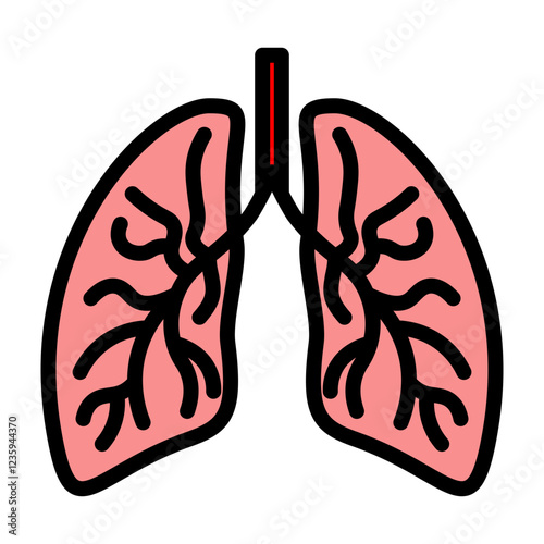Lungs Vector Filled Icon Design