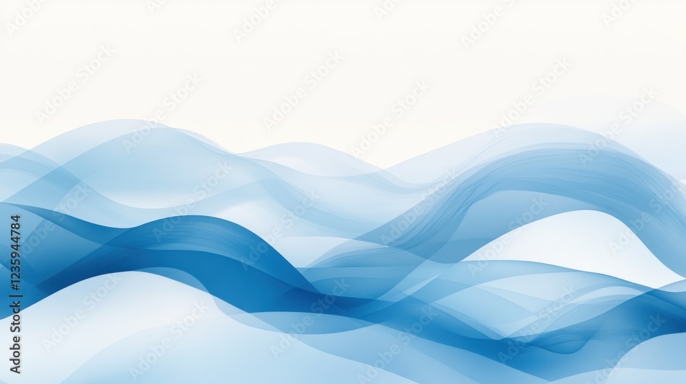 Abstract Blue Wave Design: Serene and Tranquil Digital Art Abstract Blue Wave Design: Serene and Tranquil Digital Art